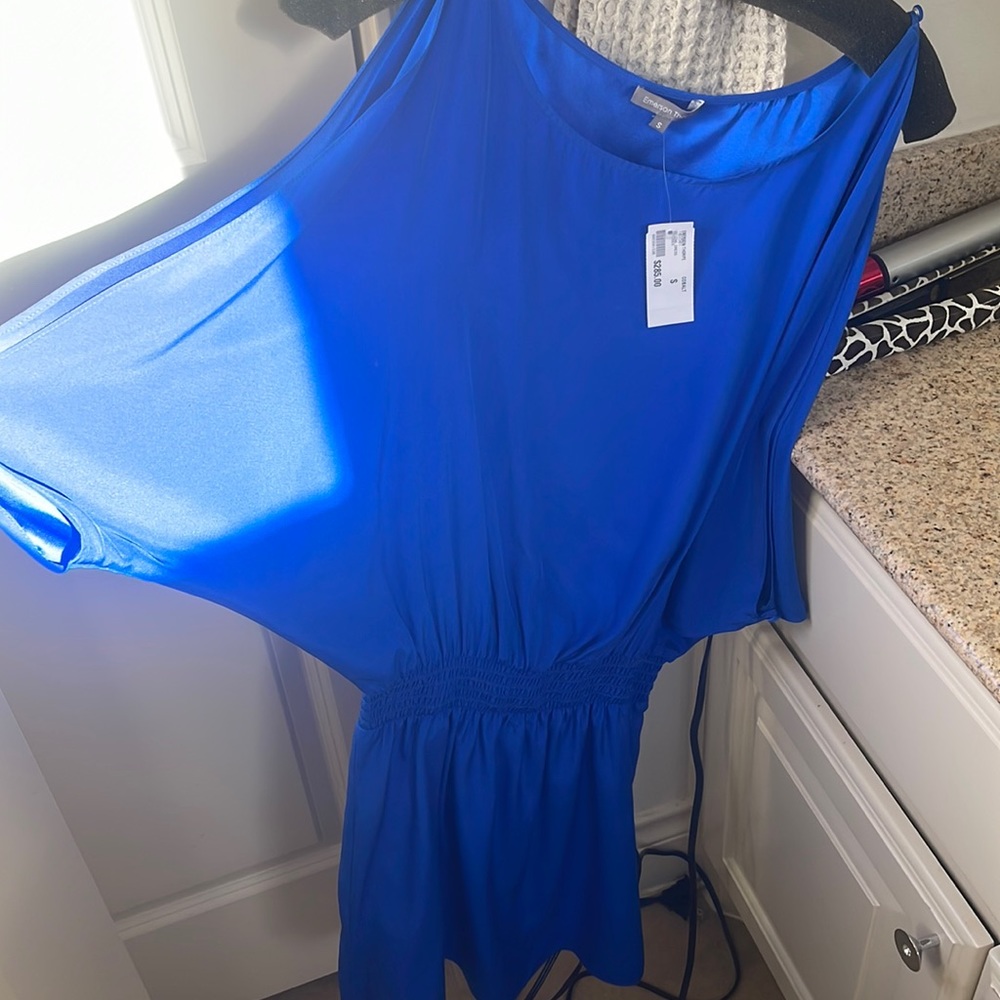 Brand new Emerson Thorpe cold shoulder silk mini dress tags attached